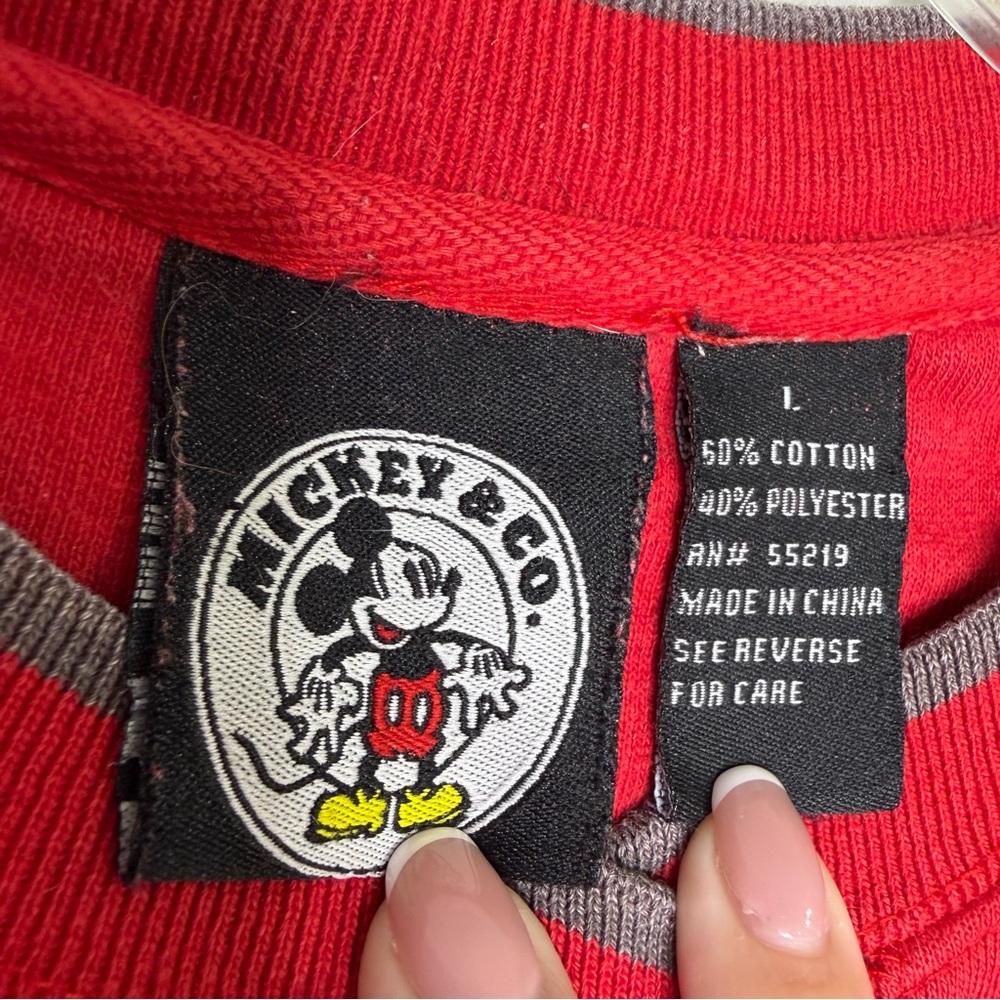 Vintage Disney Jerry Leigh Mickey Mouse Red Crewneck Sweatshirt - Size: L - Picture 3 of 8